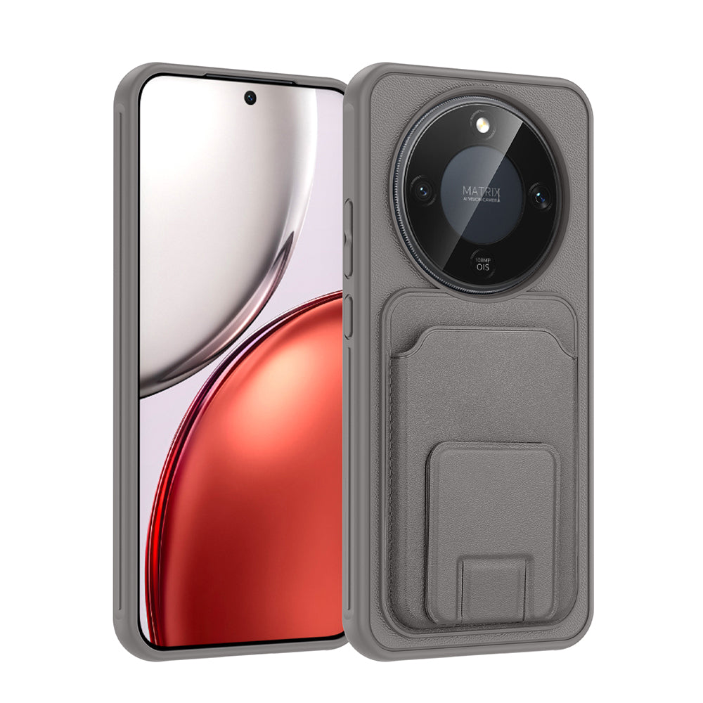 Honor X9D Kılıf Kartlıklı TPU Bikart Kapak Gri