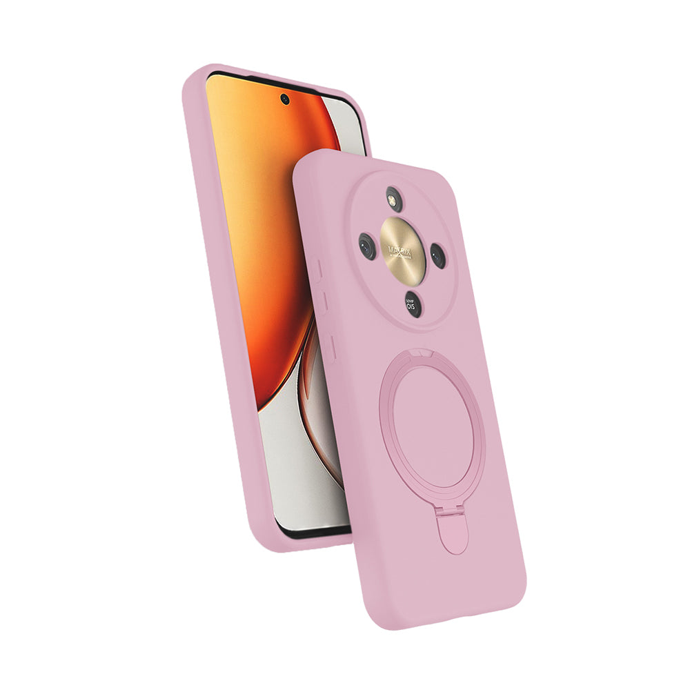 Honor X9D Kılıf M-safe Şarj Özellikli Standlı Zore Samara Kapak Pembe