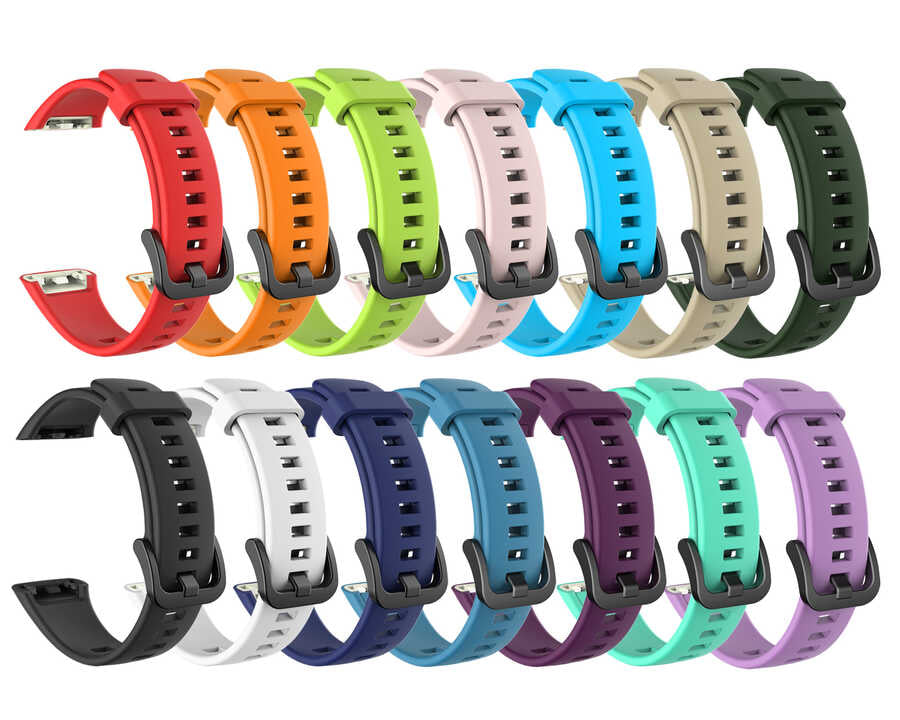 Huawei Band 6 Zore KRD-47 Silikon Kordon Mürdüm