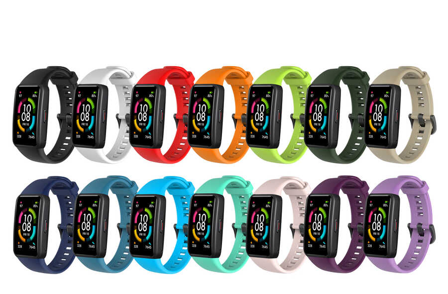Huawei Band 6 Zore KRD-47 Silikon Kordon Mavi