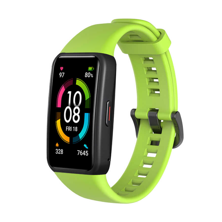 Huawei Band 6 Zore KRD-47 Silikon Kordon Koyu Yeşil