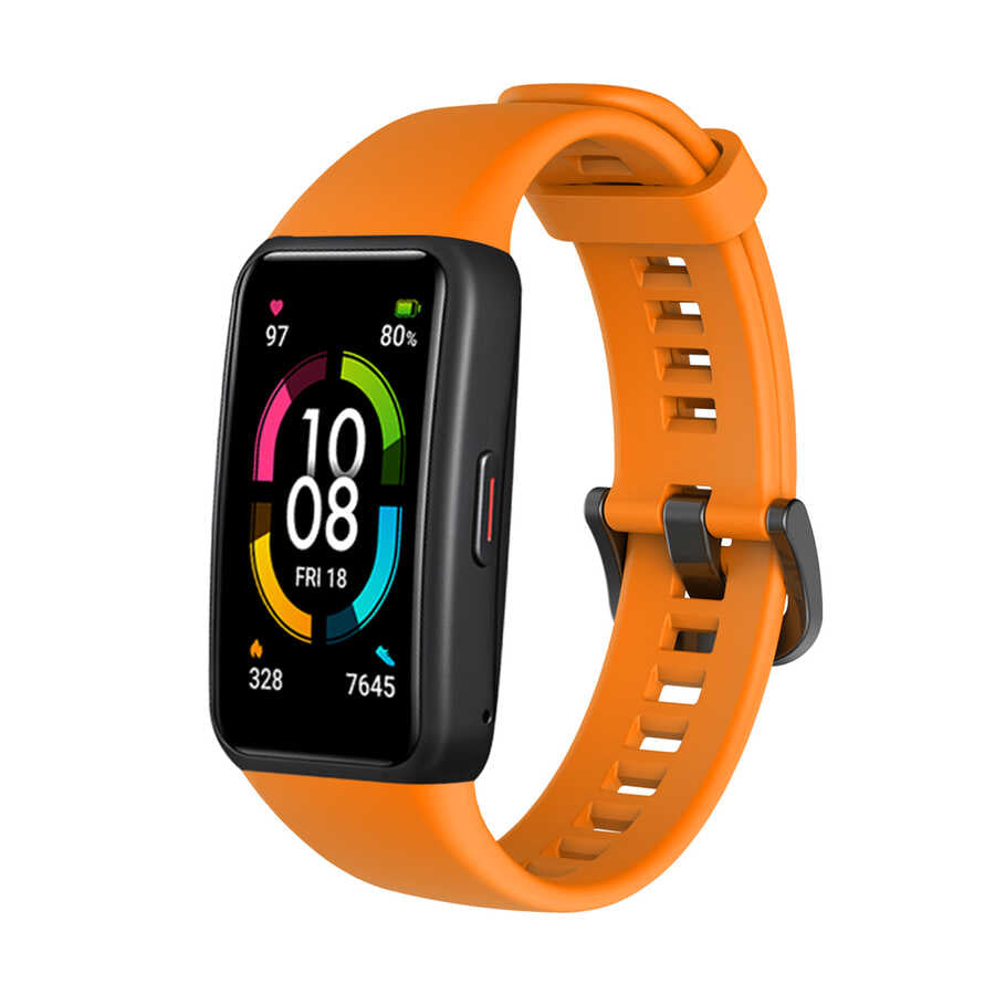 Huawei Band 6 Zore KRD-47 Silikon Kordon Turuncu