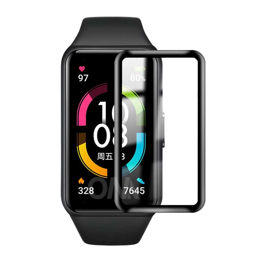 Huawei Band 6 Zore PMMA Pet Saat Ekran Koruyucu Siyah
