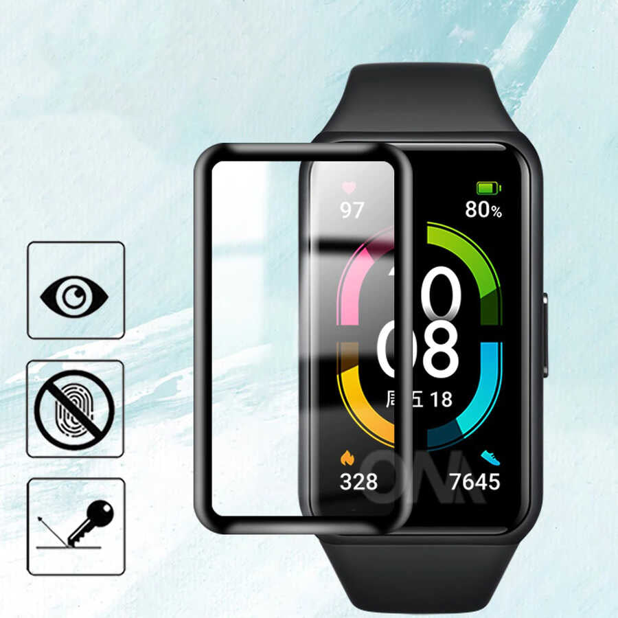 Huawei Band 6 Zore PMMA Pet Saat Ekran Koruyucu Siyah