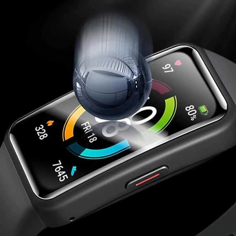 Huawei Band 6 Zore PMMA Pet Saat Ekran Koruyucu Siyah