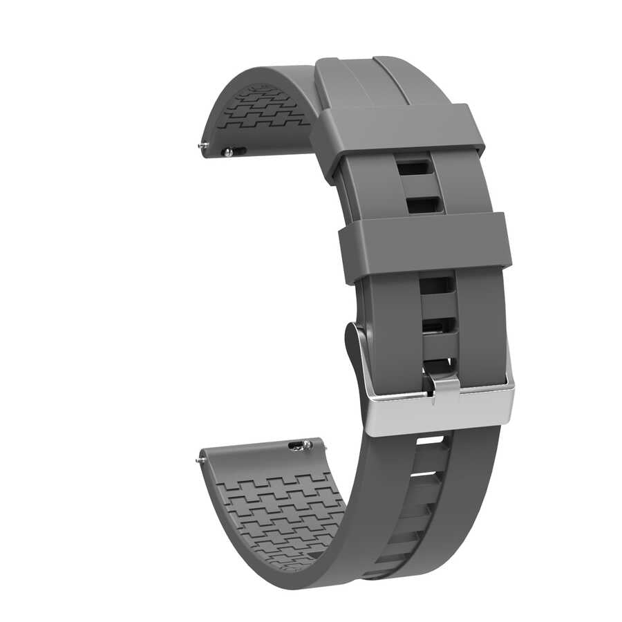 Huawei GT2 42mm KRD-23 20mm Silikon Kordon Gri