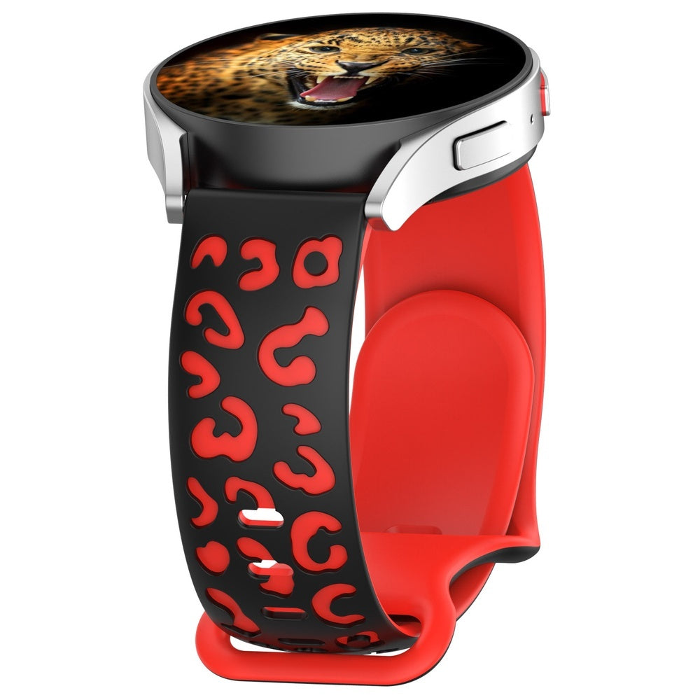 Huawei GT2 42mm KRD-140 20mm Silikon Strap Kordon Siyah-Kırmızı