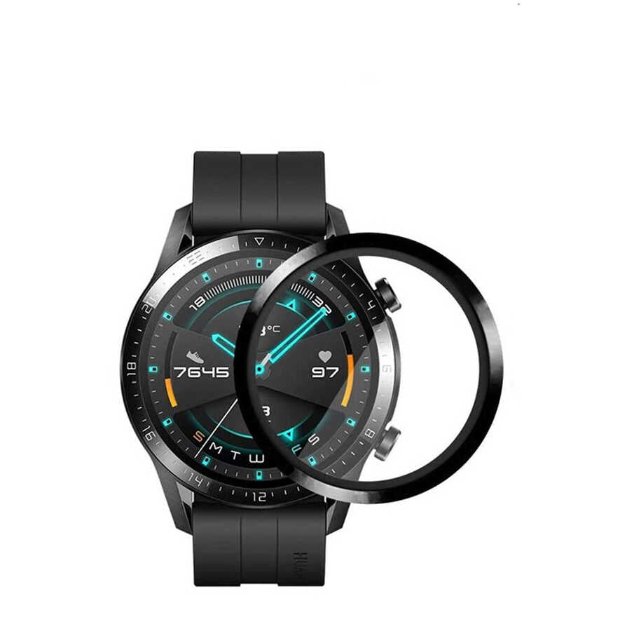 Huawei GT2 42mm Zore PMMA Pet Saat Ekran Koruyucu Siyah