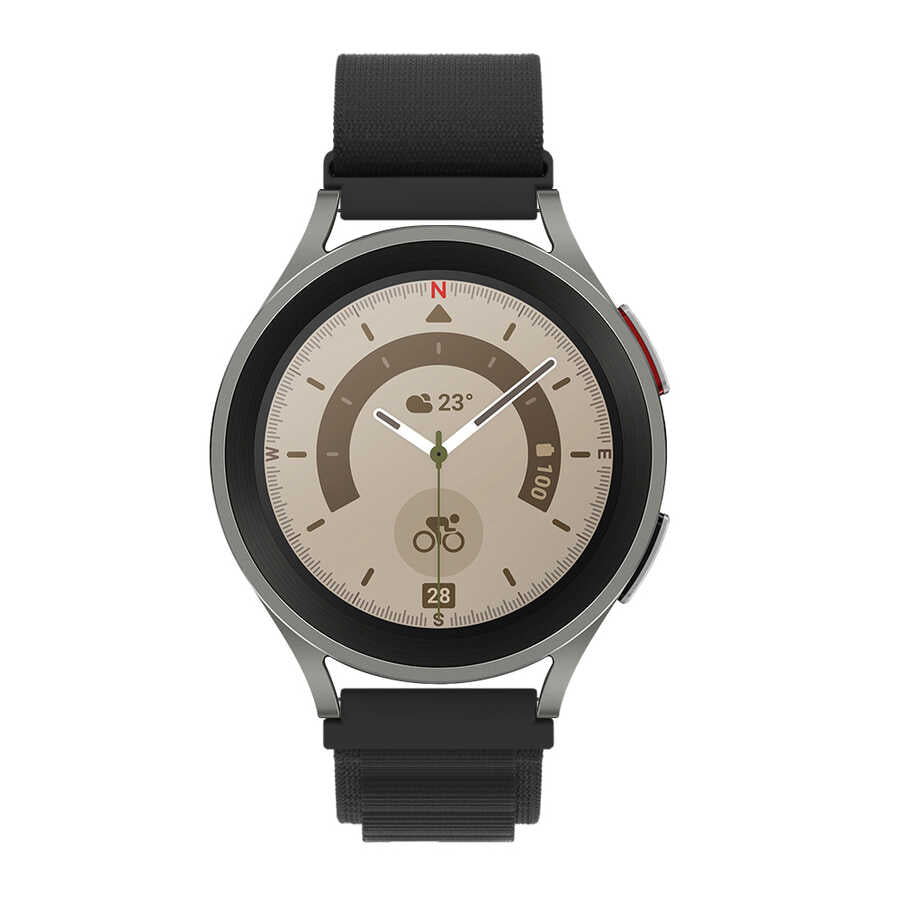 Huawei GT2 46mm Zore KRD-74 22mm Hasır Kordon Siyah