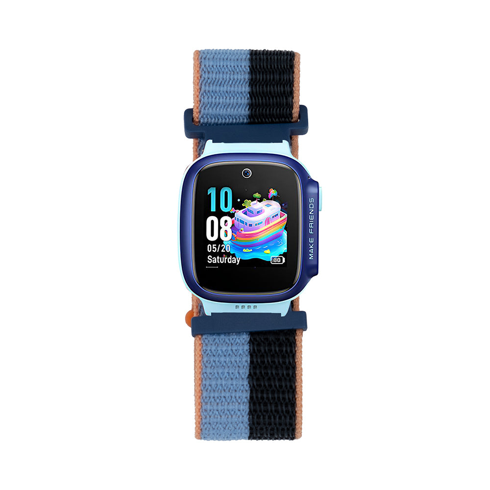 Huawei GT4 41mm Zore KRD-03 18mm Çocuklara Özel Hasır Kordon Mavi-Siyah