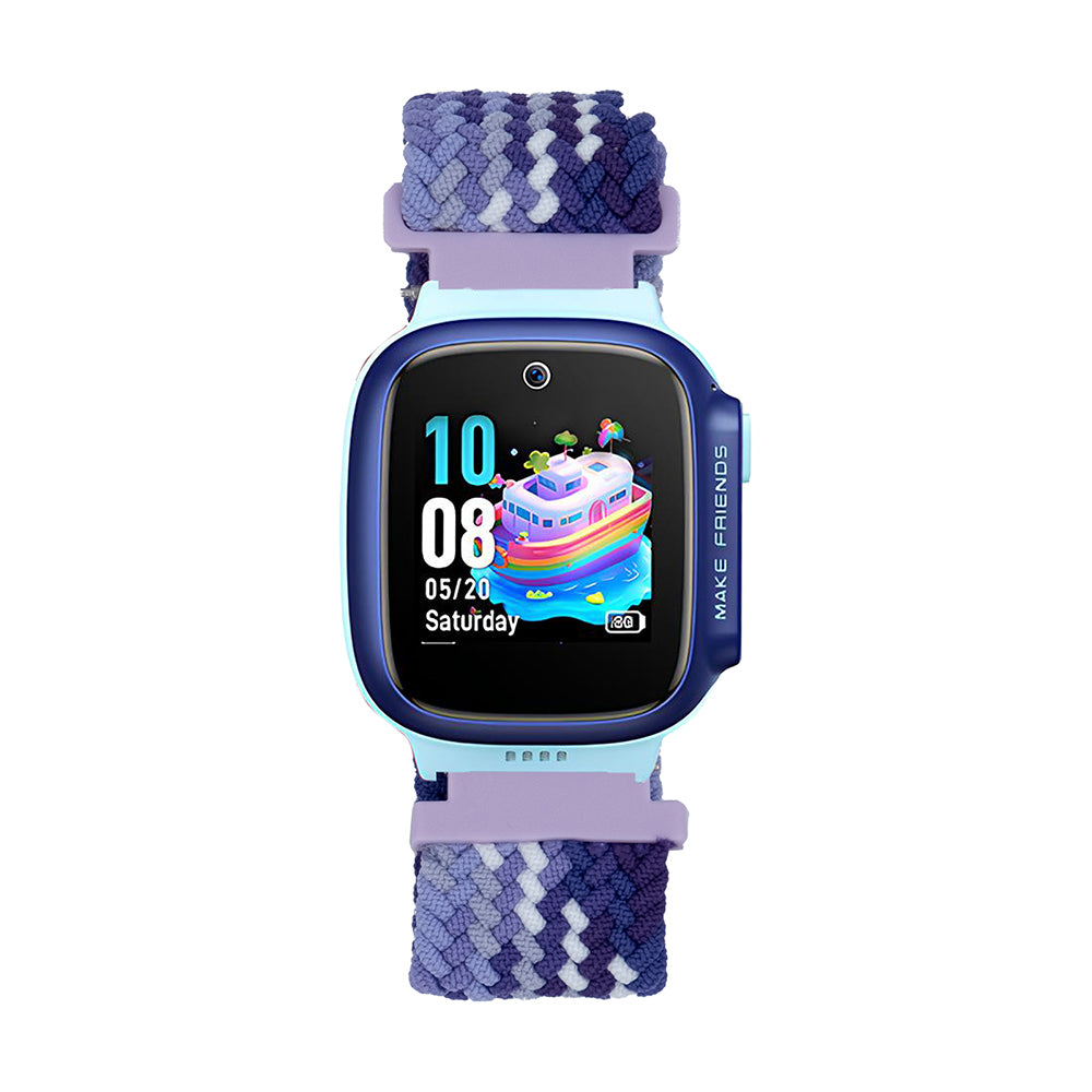 Huawei GT4 41mm Zore KRD-139 18mm Çocuklara Özel Örgü Kordon Gri-Pembe