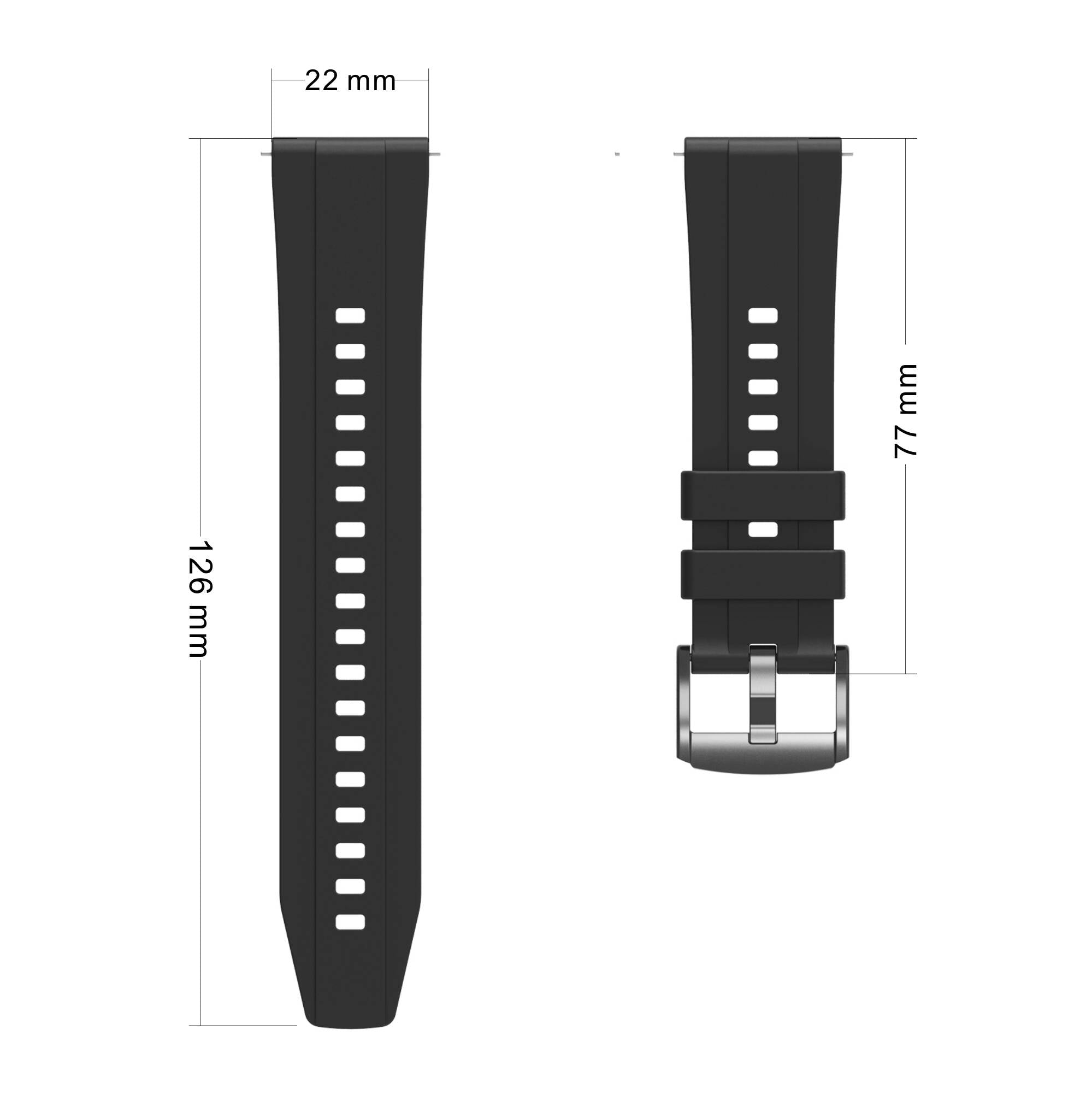 Huawei GT4 41mm Zore KRD-95 22mm Silikon Kordon Mavi Açık