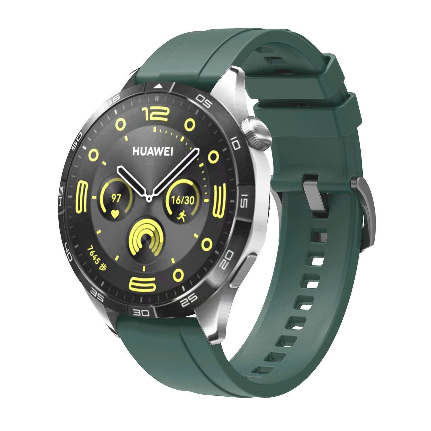 Huawei GT4 41mm Zore KRD-95 22mm Silikon Kordon Koyu Yeşil