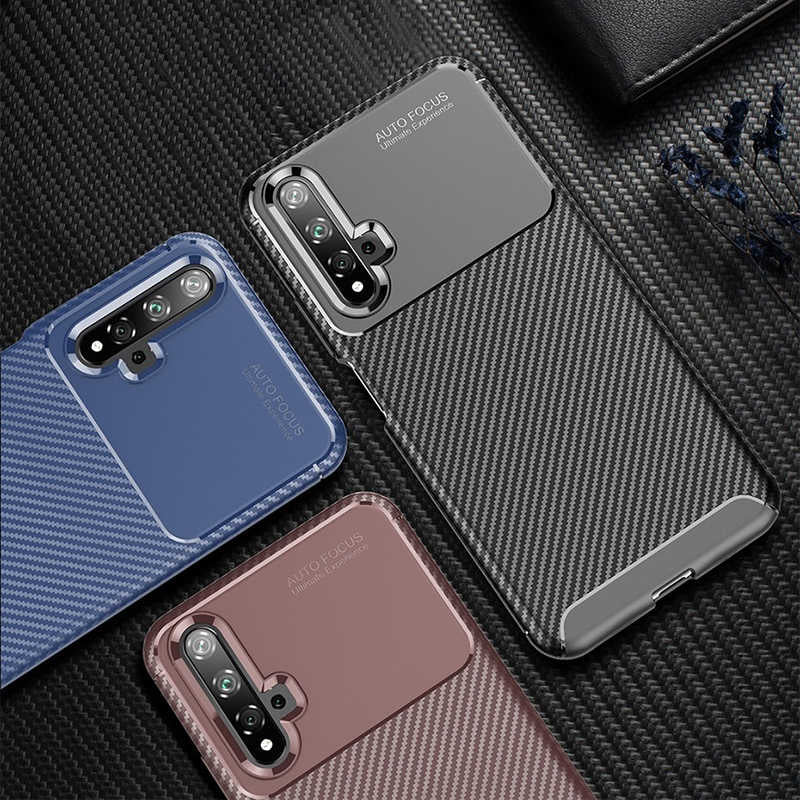 Huawei Honor 20 Kılıf Zore Negro Silikon Kapak Kahverengi