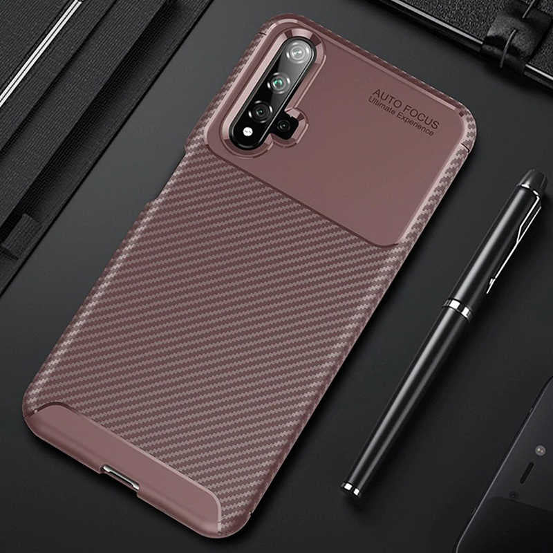 Huawei Honor 20 Kılıf Zore Negro Silikon Kapak Kahverengi
