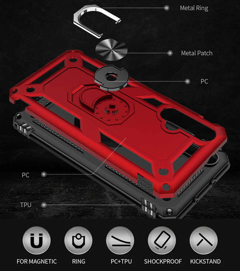 Huawei Honor 20 Kılıf Zore Vega Kapak Siyah