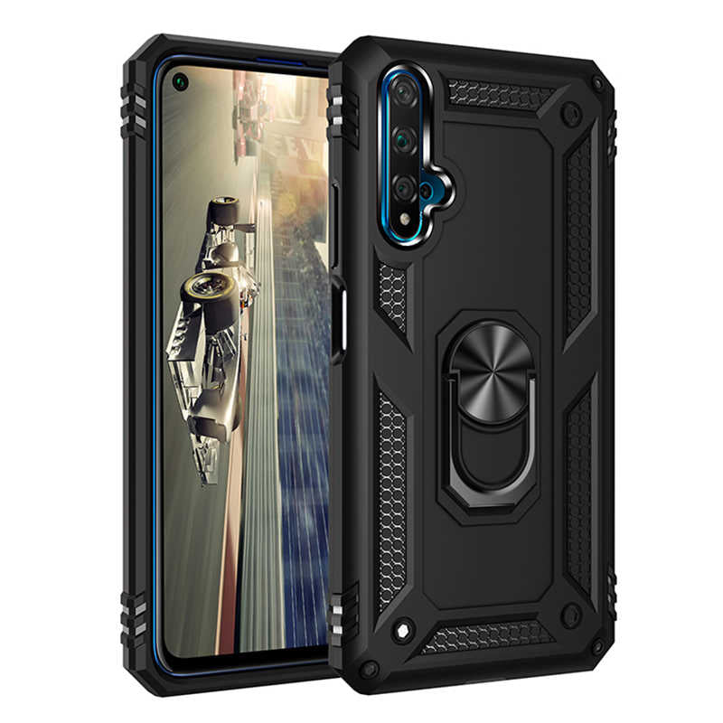Huawei Honor 20 Kılıf Zore Vega Kapak Siyah