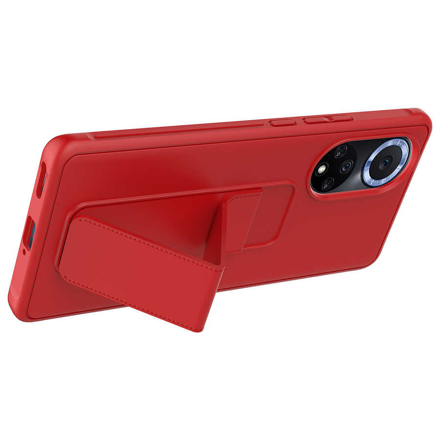 Huawei Honor 50 Kılıf Zore Qstand Kapak Gri
