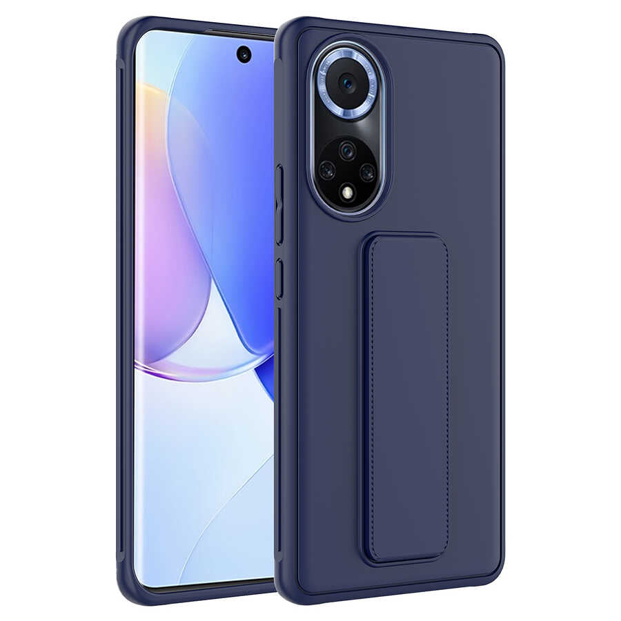 Huawei Honor 50 Kılıf Zore Qstand Kapak Lacivert