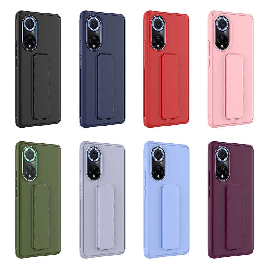 Huawei Honor 50 Kılıf Zore Qstand Kapak Kırmızı