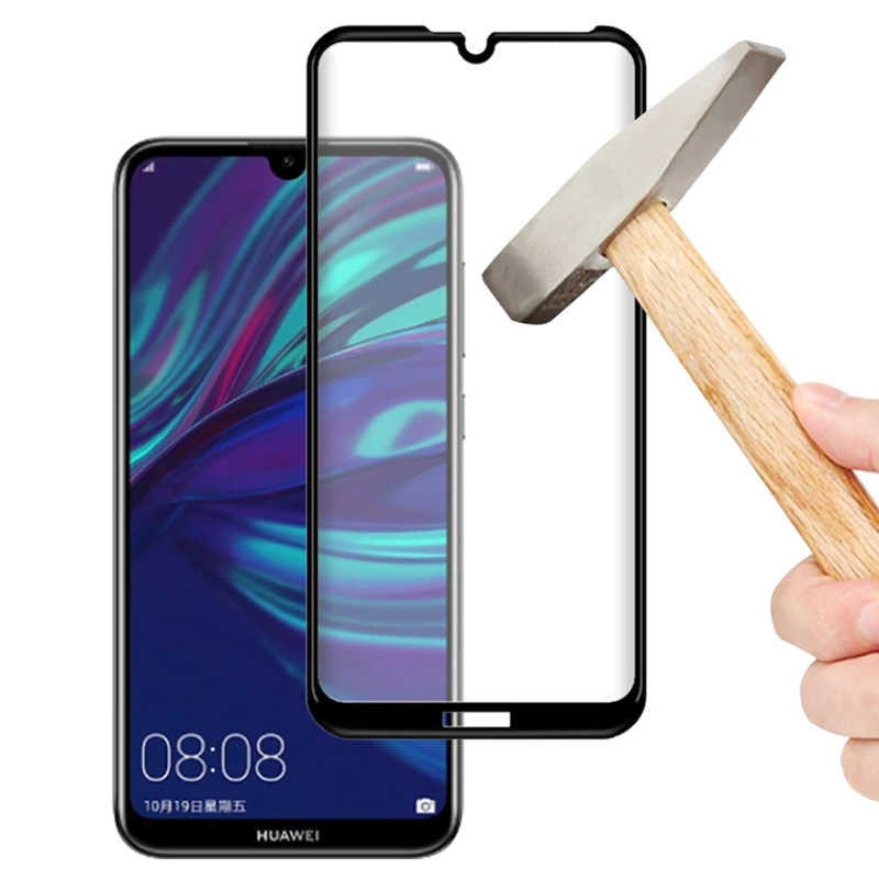Huawei Honor 8A Zore Kenarları Kırılmaya Dayanıklı Cam Ekran Koruyucu Siyah