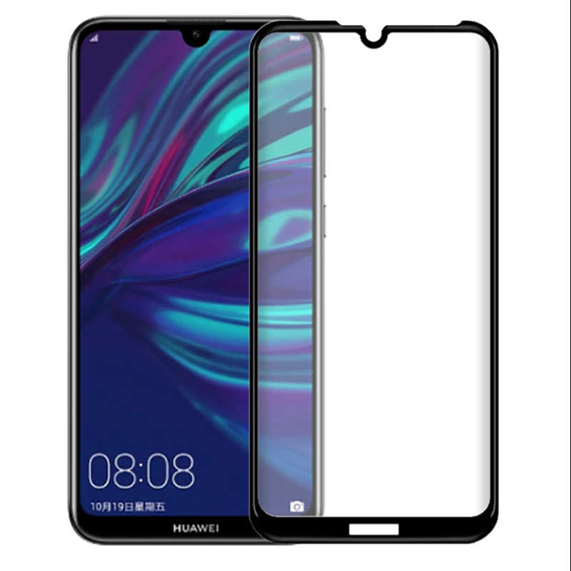 Huawei Honor 8A Zore Kenarları Kırılmaya Dayanıklı Cam Ekran Koruyucu Siyah