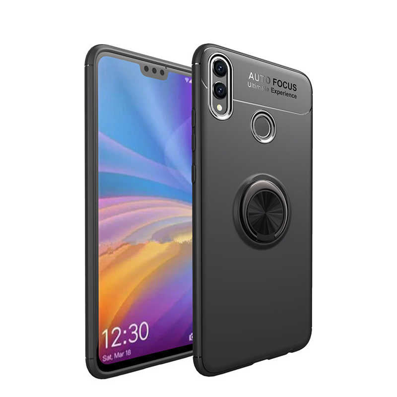 Huawei Honor 8C Kılıf Zore Ravel Silikon Kapak Siyah-Rose Gold