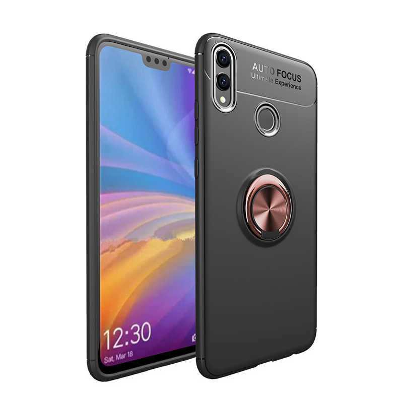 Huawei Honor 8C Kılıf Zore Ravel Silikon Kapak Siyah-Kırmızı