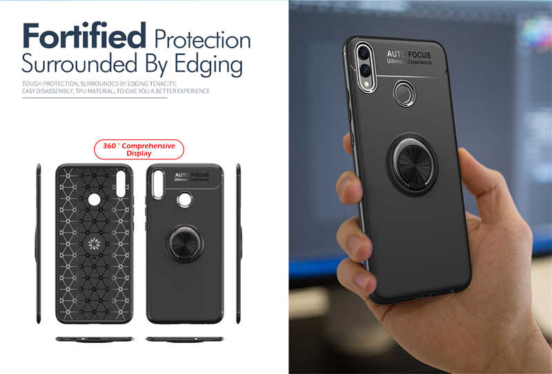 Huawei Honor 8C Kılıf Zore Ravel Silikon Kapak Siyah