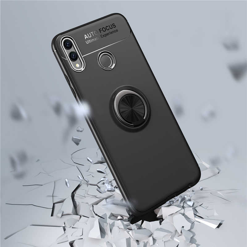 Huawei Honor 8C Kılıf Zore Ravel Silikon Kapak Siyah-Kırmızı