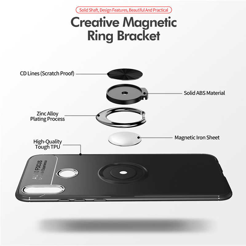 Huawei Honor 8C Kılıf Zore Ravel Silikon Kapak Siyah-Mavi