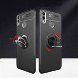 Huawei Honor 8C Kılıf Zore Ravel Silikon Kapak Siyah-Mavi