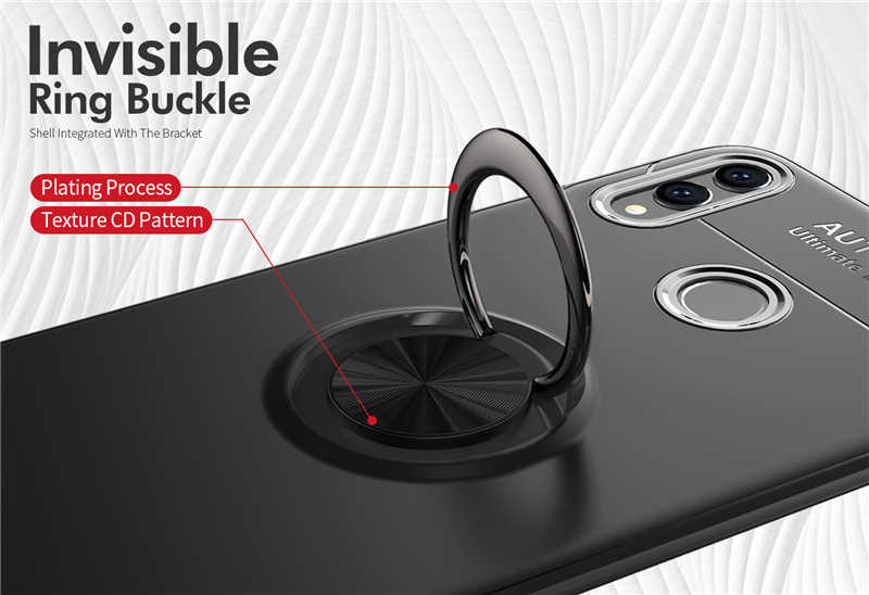 Huawei Honor 8C Kılıf Zore Ravel Silikon Kapak Siyah-Kırmızı