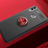Huawei Honor 8C Kılıf Zore Ravel Silikon Kapak Siyah-Kırmızı
