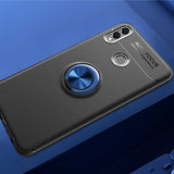 Huawei Honor 8C Kılıf Zore Ravel Silikon Kapak Siyah-Mavi