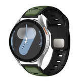 Huawei Honor Magic 2 46mm Zore KRD-135 22mm Silikon Kordon Strap Kayış Koyu Yeşil-Siyah