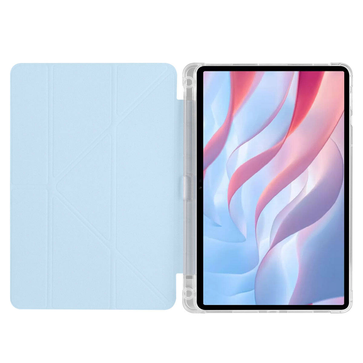 Huawei Honor Pad X9 11.5' Kılıf Zore Tri Folding Kalem Bölmeli Standlı Kılıf Mavi