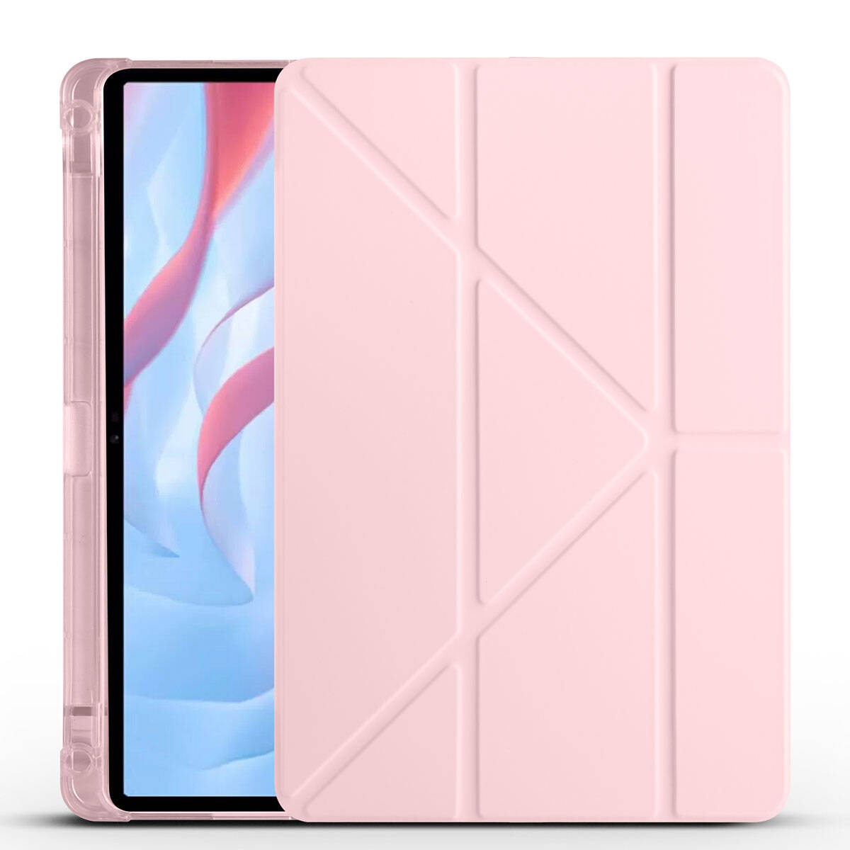Huawei Honor Pad X9 11.5' Kılıf Zore Tri Folding Kalem Bölmeli Standlı Kılıf Rose Gold