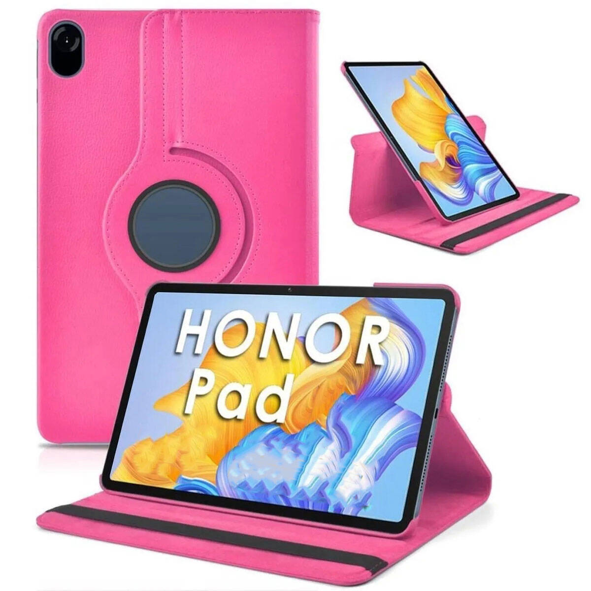 Huawei Honor Pad X9 11.5' Zore Dönebilen Standlı Kılıf Pembe Koyu