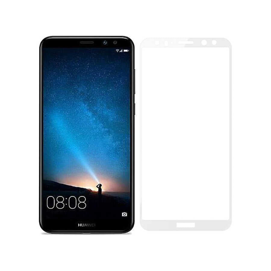 Huawei Mate 10 Lite Davin 5D Cam Ekran Koruyucu Beyaz