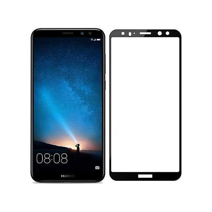 Huawei Mate 10 Lite Davin 5D Cam Ekran Koruyucu Beyaz