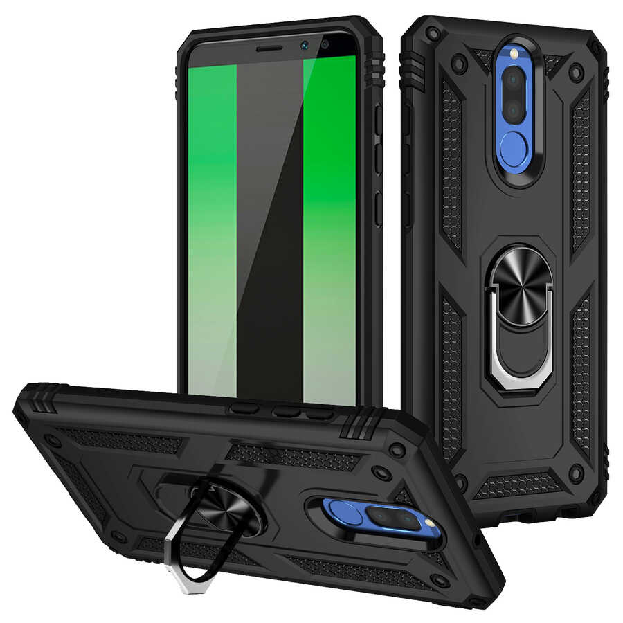 Huawei Mate 10 Lite Kılıf Zore Vega Kapak Siyah