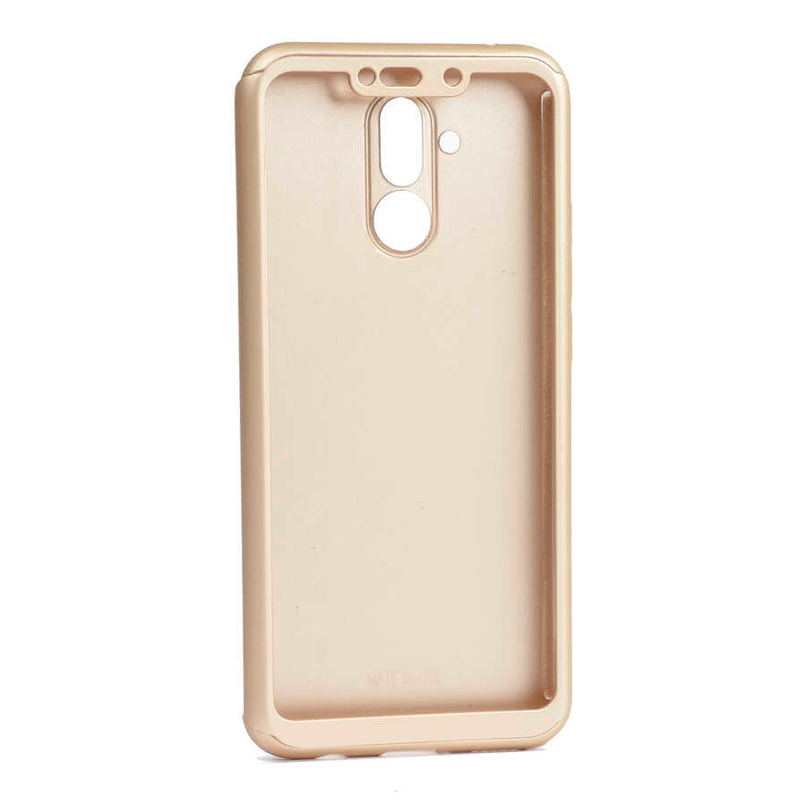 Huawei Mate 20 Lite Kılıf Zore 360 3 Parçalı Rubber Kapak Rose Gold