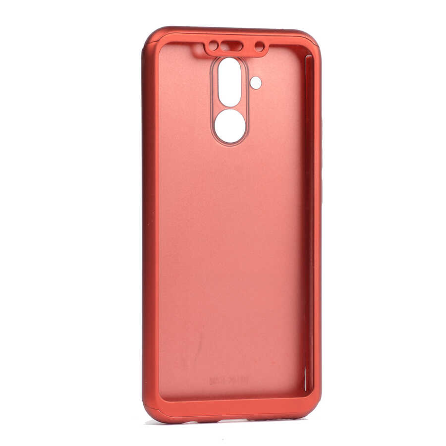 Huawei Mate 20 Lite Kılıf Zore 360 3 Parçalı Rubber Kapak Kırmızı