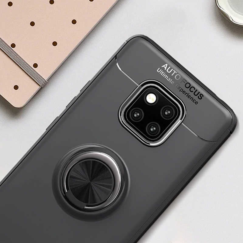 Huawei Mate 20 Pro Kılıf Zore Ravel Silikon Kapak Siyah-Rose Gold
