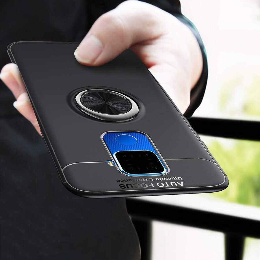 Huawei Mate 30 Lite Kılıf Zore Ravel Silikon Kapak Siyah-Kırmızı