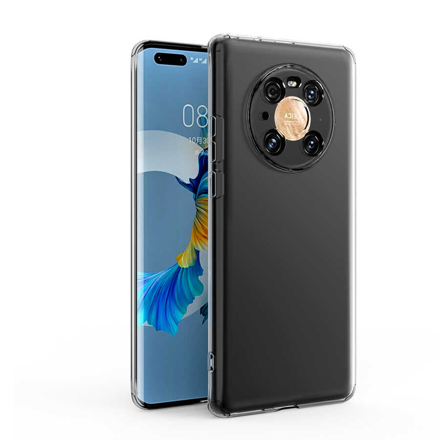 Huawei Mate 40 Pro Kılıf Zore Kamera Korumalı Süper Silikon Kapak Renksiz