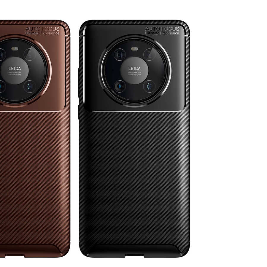 Huawei Mate 40 Pro Kılıf Zore Negro Silikon Kapak Kahverengi