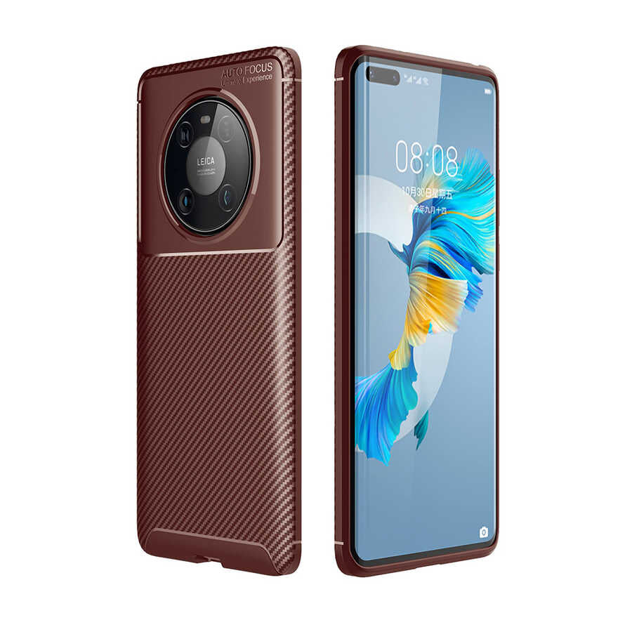 Huawei Mate 40 Pro Kılıf Zore Negro Silikon Kapak Kahverengi