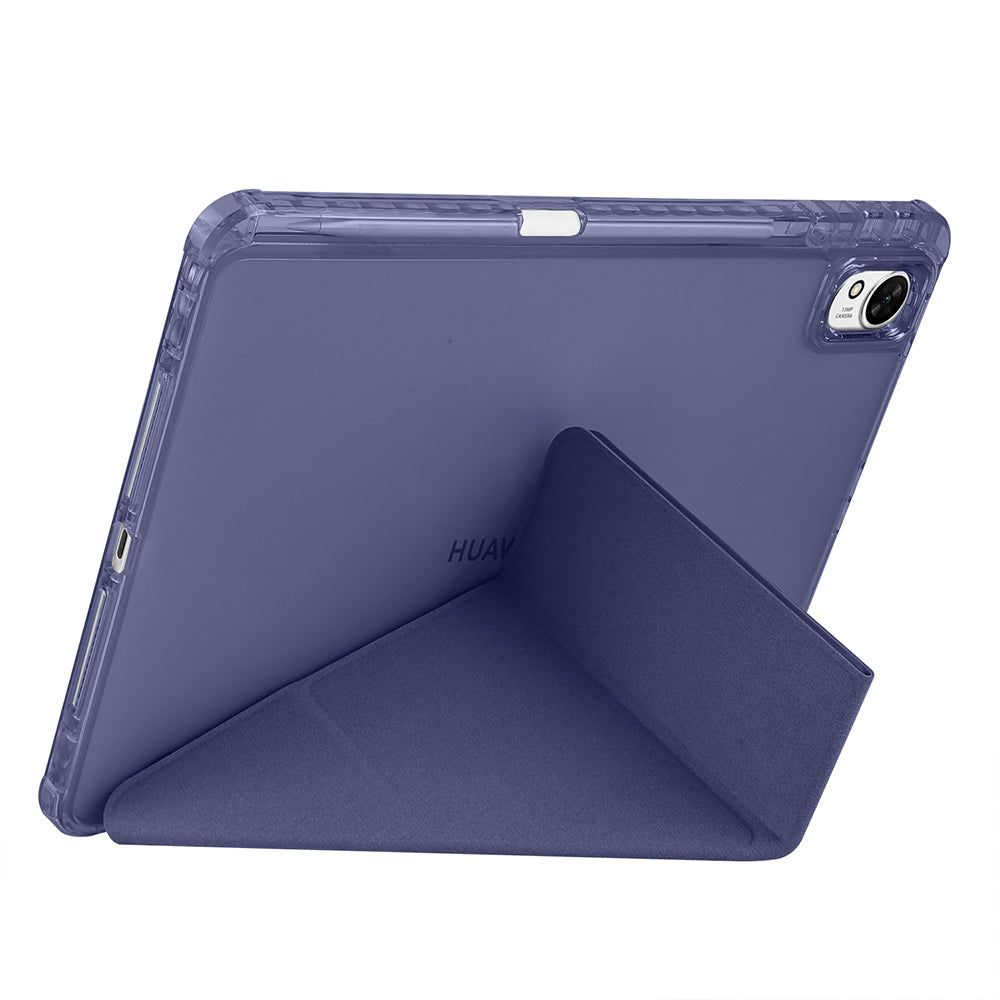 Huawei Matepad 11.5 2025 Kılıf Zore Tri Folding Kalem Bölmeli Standlı Kılıf Mavi